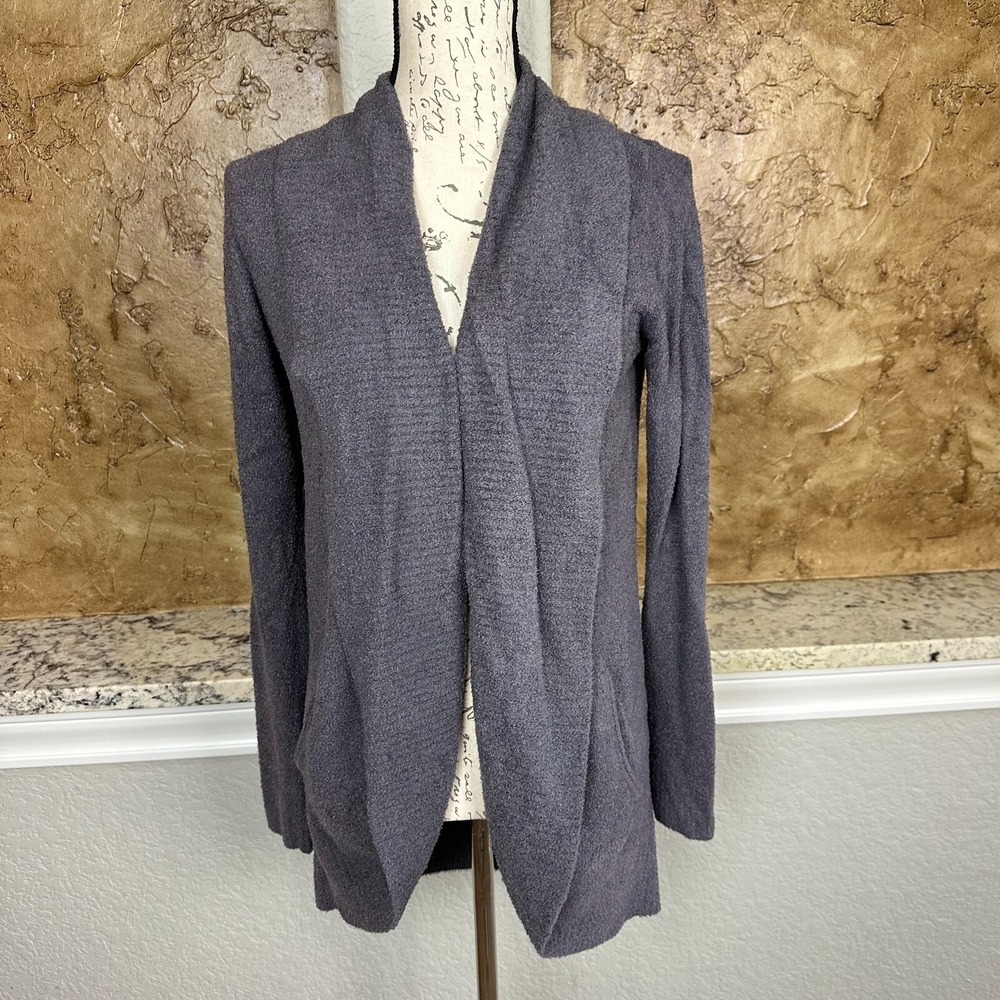Barefoot Dreams Cozychic Lite Cardigan Sweater Womens XS/S Open Front Purple